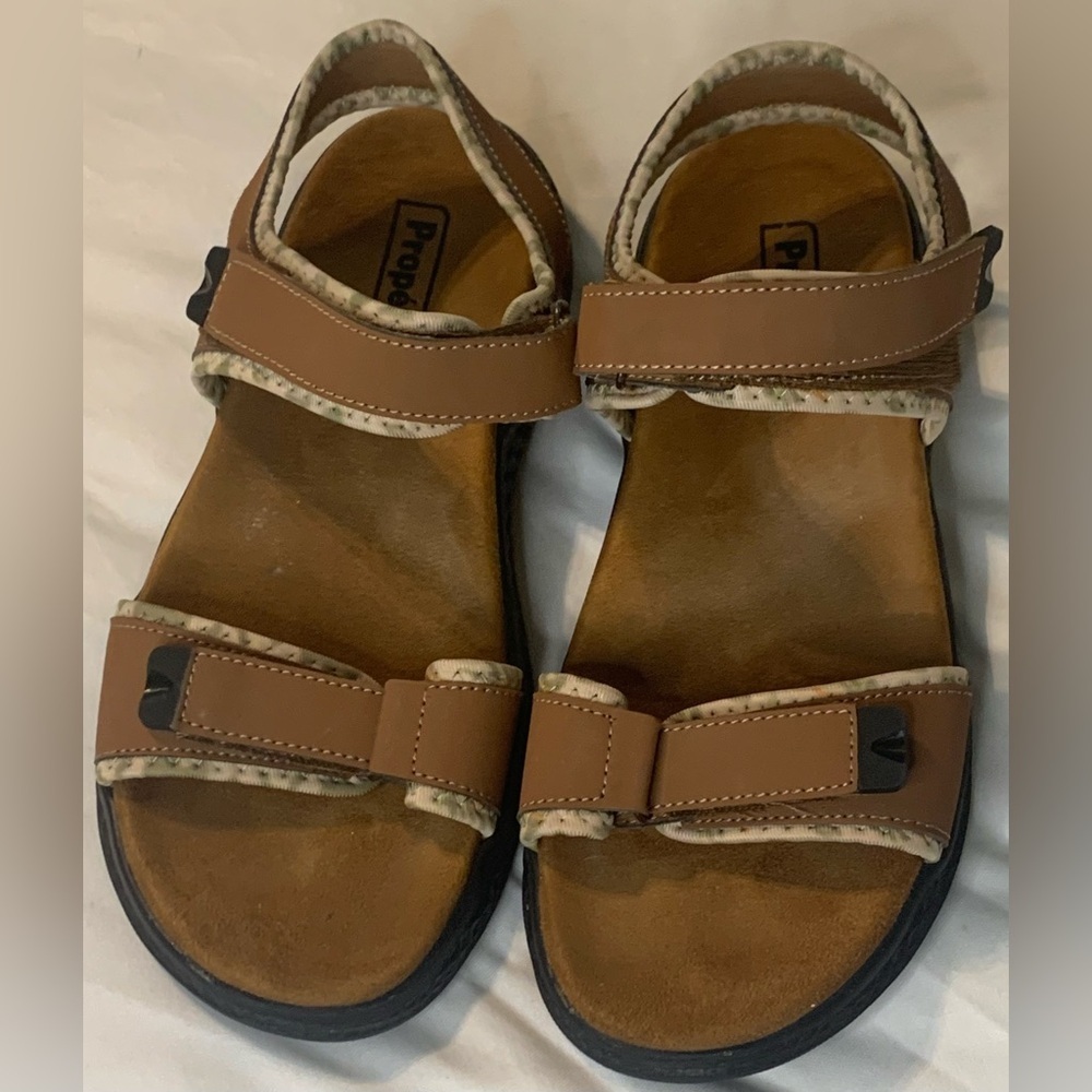 Propet Travelactiv Aspire Footbed Womens Brown Casual Sandals WST053P Size 8